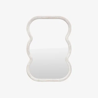 Perch and Parrow Blanco Curved Rectangle Mirror