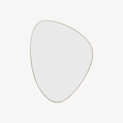 Perch and Parrow Ciara Pebble Mirror in Brass