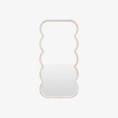 Perch and Parrow Blanco Curved Leaner Mirror