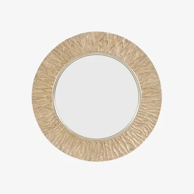 Perch and Parrow Eclat Round Mirror in Gold