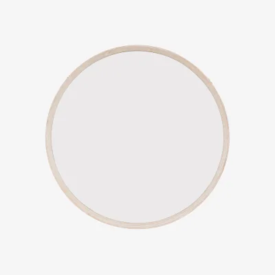 Perch and Parrow Visby Round Mirror in Limed Oak