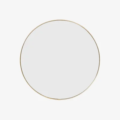 Perch and Parrow Ciara Round Mirror in Brass, Medium