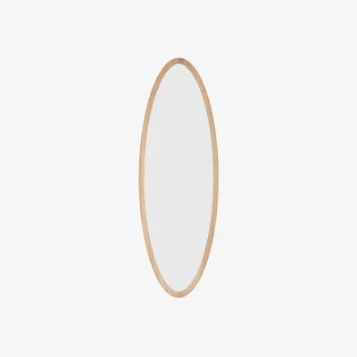 Perch and Parrow Laurel Ellipse Mirror in Oak