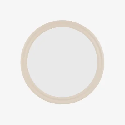 Perch and Parrow Orelia Round Mirror in Mushroom, Large
