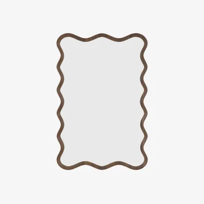 Perch and Parrow Ripple Mirror in Walnut