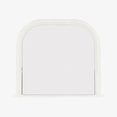 Perch and Parrow Odessa Overmantle Mirror in White