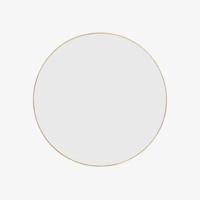 Perch and Parrow Ciara Round Mirror in Brass, Large