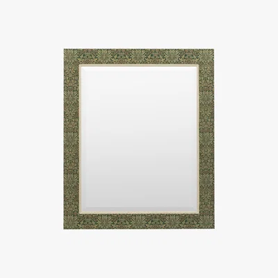 Perch and Parrow Florin Mirror in Forest Green