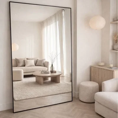 Pagazzi Takara - Full Length Black Metal Rectangle Mirror - 200cm x 120cm