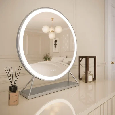 Pagazzi Isla Round Silver LED Mirror – 60cm Diameter