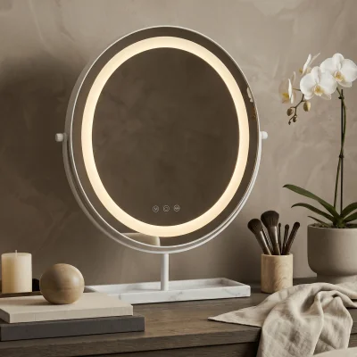 Pagazzi Aurelia LED Vanity Mirror White & Marble