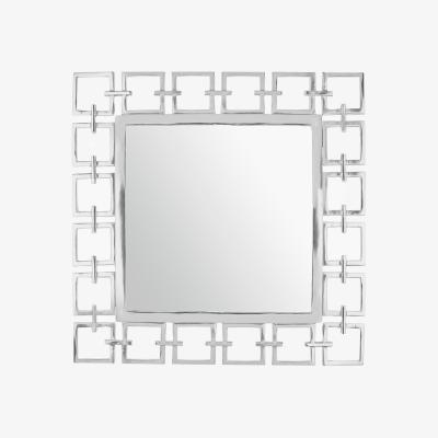 Pagazzi Chain Link Effect Square Mirror in Nickle