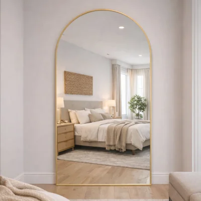 Pagazzi Akiko - Full Length Gold Metal Arched Mirror - 180cm x 90cm