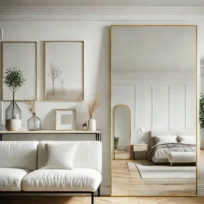 Pagazzi Takara - Full Length Gold Metal Rectangle Mirror - 180cm x 90cm