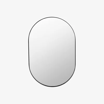 Pagazzi Black Metal Slim Frame Oval Wall Mirror