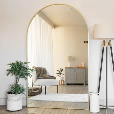 Pagazzi Akiko - Full Length Gold Metal Arched Mirror - 200cm x 120cm