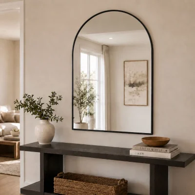Pagazzi Akiko - Black Metal Arched Mirror - 120cm x 95cm