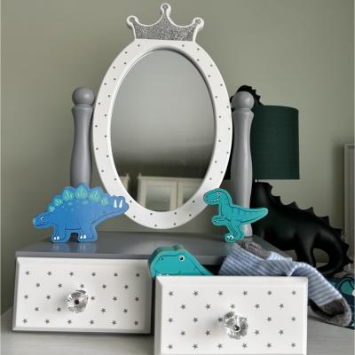 The Range Prince Wooden Dressing Table Mirror  - Grey