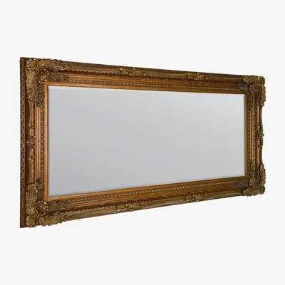 The Range MirrorOutlet Carved Louis Gold Antique Style Dress Mirror 175 x 89cm - Yellow