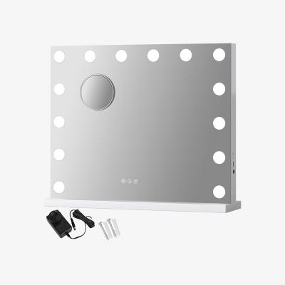 The Range LED Hollywood Makeup Mirror with 14 Dimmable LED Bulbs - White