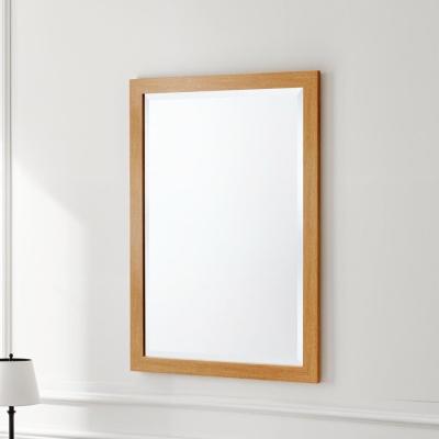 The Range Slim Framed Bevelled Wall Mirror - Oak / 95.5x67.5cm