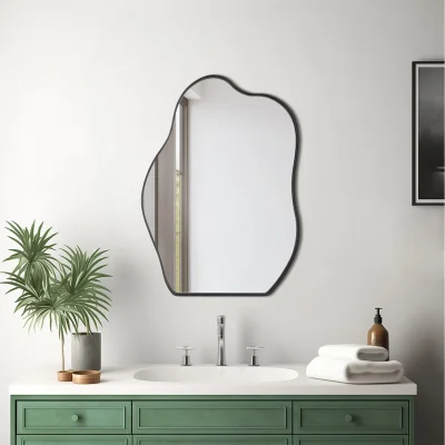 The Range Irregular Hanging Wall Mirror - Black