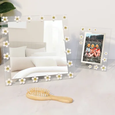 The Range All Glass Flower Embellished Mirror