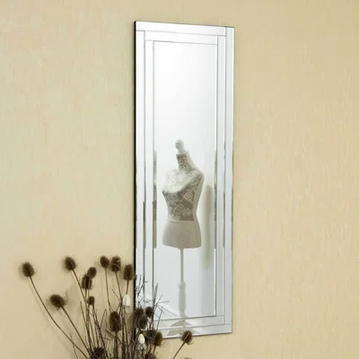 The Range MirrorOutlet Dorney All Glass Double Framed Mirror 120 x 40cm - All glass