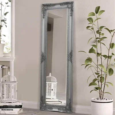 The Range Haddon Slim Mirror Antique Silver  - Silver