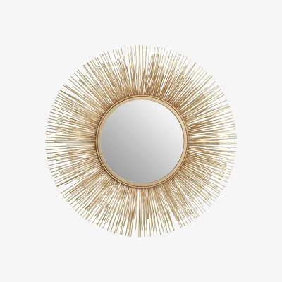 The Range Suri Carved Mango Wood Wall Mirror - Gold