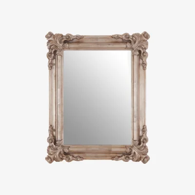 The Range Vivienne Black and Silver Scroll Design Wall Mirror - Silver