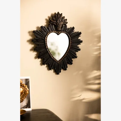 Rockett St George Sacred Heart Black Frame Decorative Mirror
