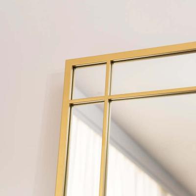 The Range Aimi - Gold Metal Rectangle Window Mirror, 180x105cm. - Gold