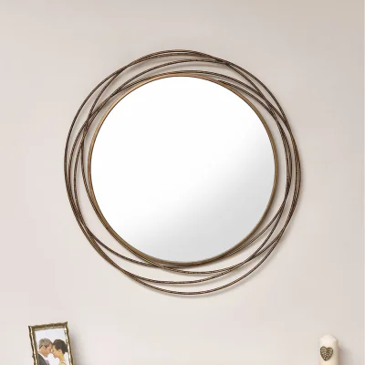 The Range Large Antique Gold Swirl Wall Mirror - 88cm x 85cm - Gold