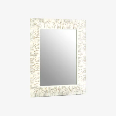 The Range Zelma Antique White And Brush Gold Wall Mirror - White