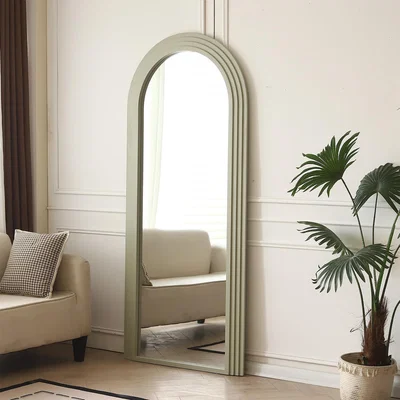 The Range Evie Ridged Arch Lean To Mirror - Sage