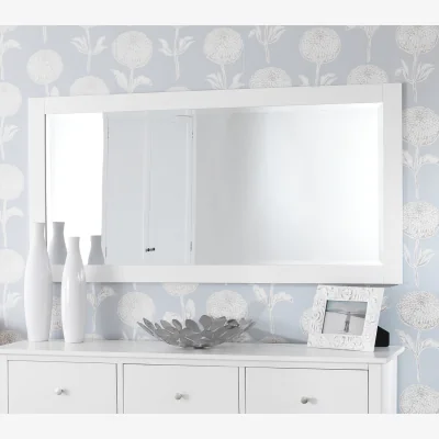 The Range Edward Hopper Rectangular Wall Mirror 140 x 70cm - White