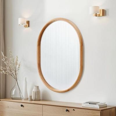 The Range Solid Oak Oval Wall Mirror - Oak
