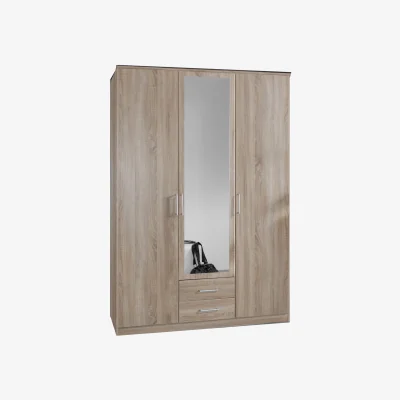 The Range Osaka 3 Door 2 Drawer Mirror Oak - Oak