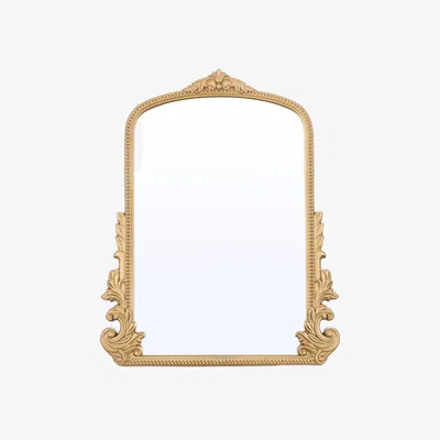 The Range Carved Frame Decorative Mirror with Stand - Gold