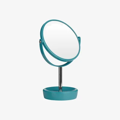 The Range Turquoise Plastic Swivel Table Mirror - Blue