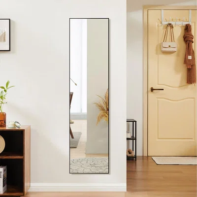 The Range Aluminium Framed Slim Full Length Mirror - Black
