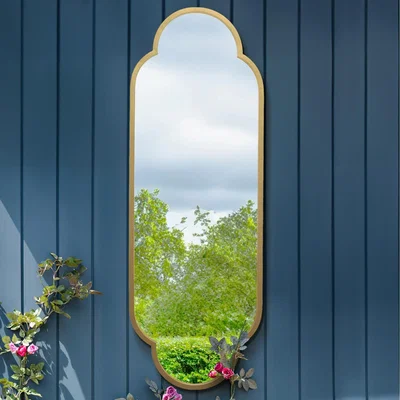 The Range Duplici Gold Double Arched Garden Mirror - Gold / 150cm
