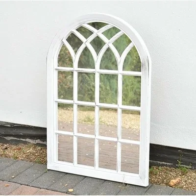 The Range White Rustic Soho Window Style Mirror Elegant Vintage - White Rustic