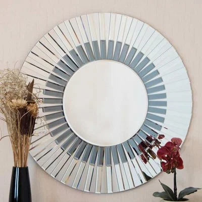The Range Langdale Stylised Cirular Venetian Mirror - Blue