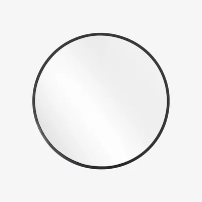The Range Livingandhome Round Metal Wall Mirror - Black