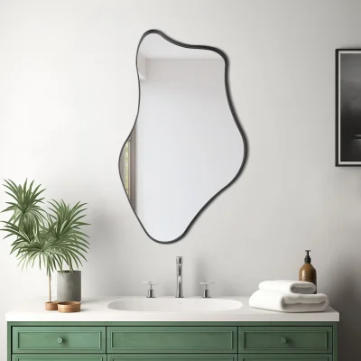 The Range Irregular Metal Edge Wall Mirror - Black