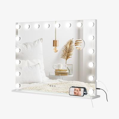 The Range HOMCOM Hollywood Vanity Mirror with Lights 10X Magnifying USB Port - White