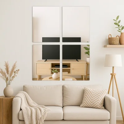 The Range Self Adhesive Glass Wall Mirror - 30 x 40cm - Silver