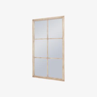 The Range Rustic Window-Style Large Mirror For Modern Spaces - Brown